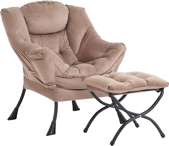 Lazy Chair and Ottoman, Large Accent Lounge Chair by Givjoy