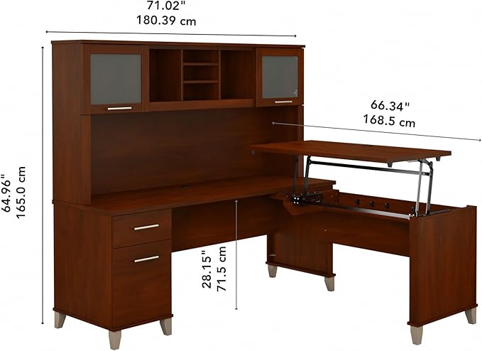 Bush Furniture Somerset 72W 3 Position Sit to Stand L Shaped Desk - Image 3