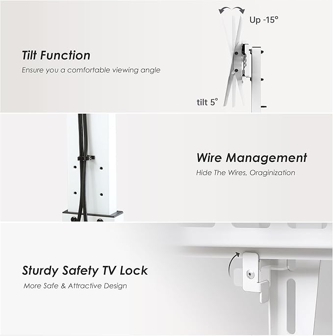 FITUEYES Floor TV Stands with Swivel Tilt Mount - Image 5