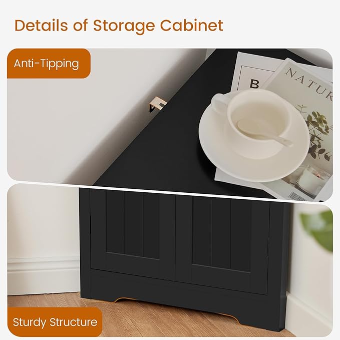 Iwell Corner Cabinet, Corner Bathroom Cabinet - Image 7