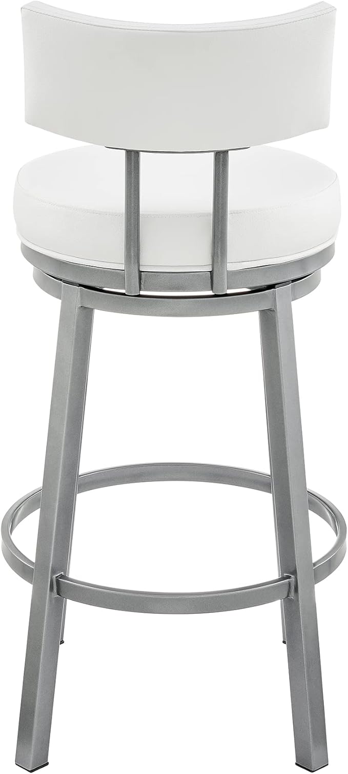 Armen Living Dalza Swivel Counter or Bar Stool in Cloud Finish - Image 7