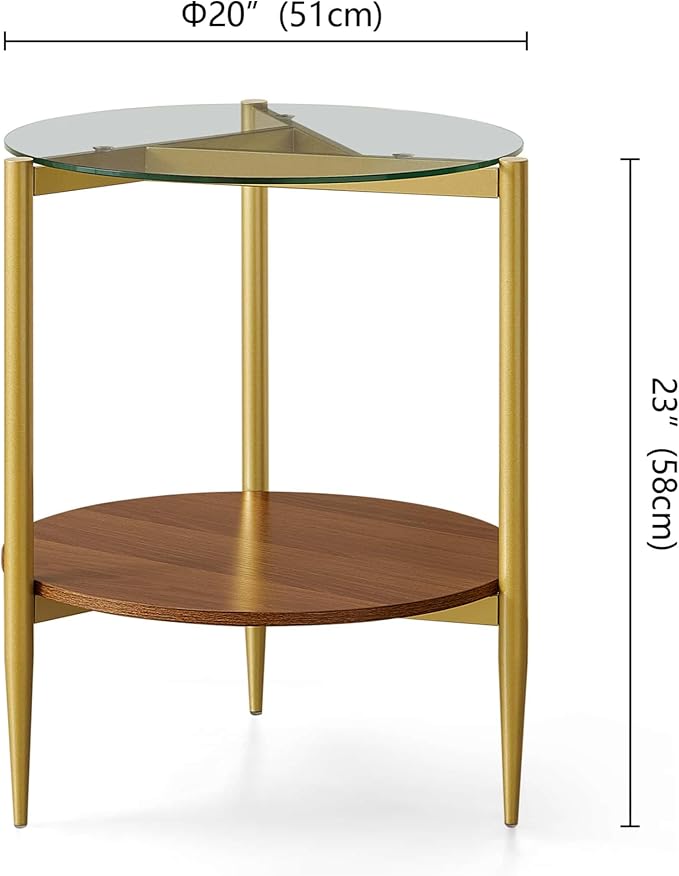 Round End Table, Mid-Century Modern Design, D20*H23 inch, - Image 2