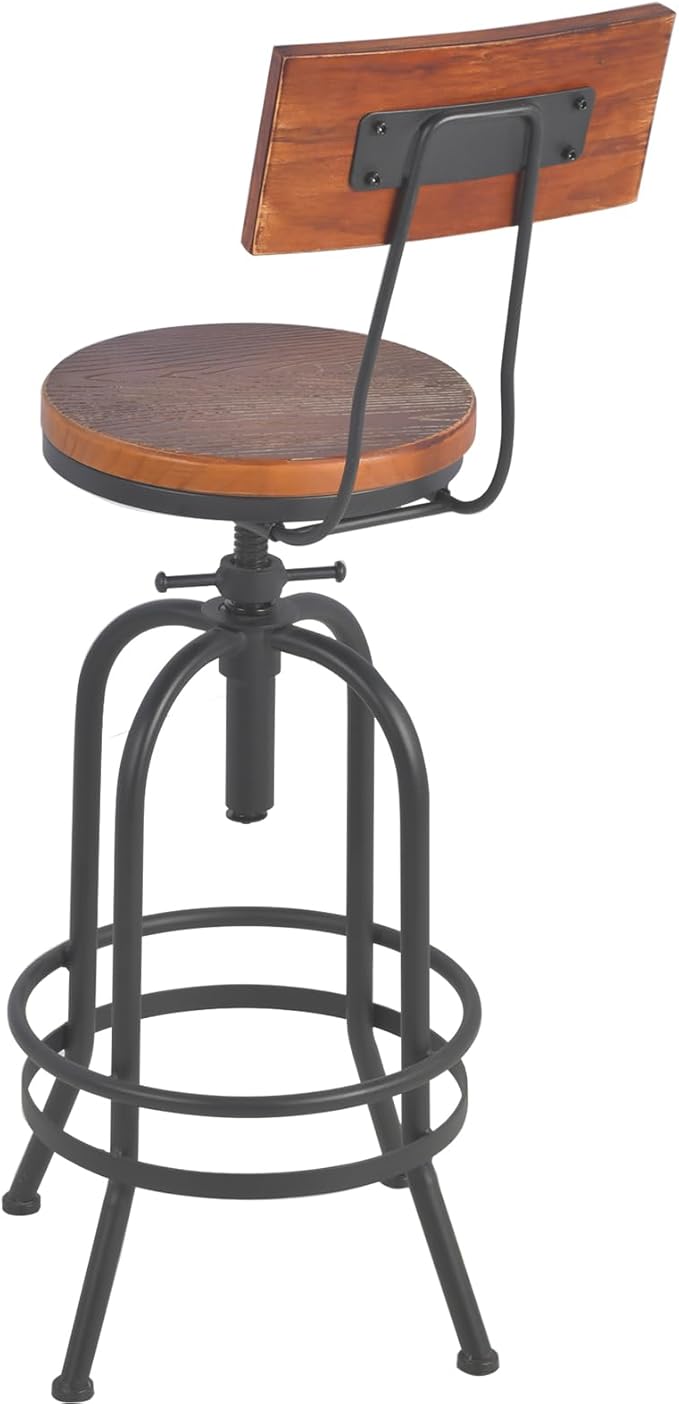 Set of 2-Industrial Bar Stools - Image 9