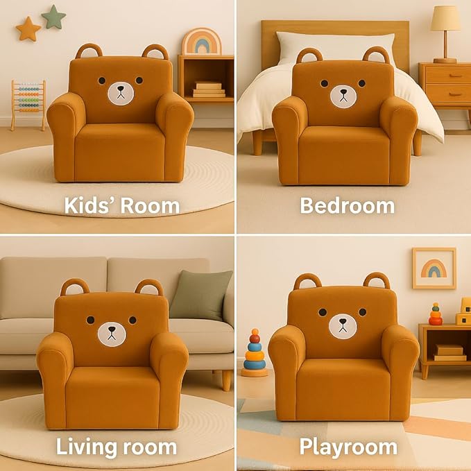 Cute Animal Toddler Foam Chair, Soft Faux Rabbit Fur, Comfy Toddler Lounge - Image 7