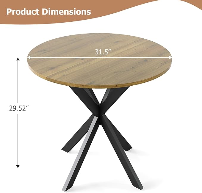 Round Dining Table, 31.5" Small Dining Table - Image 2