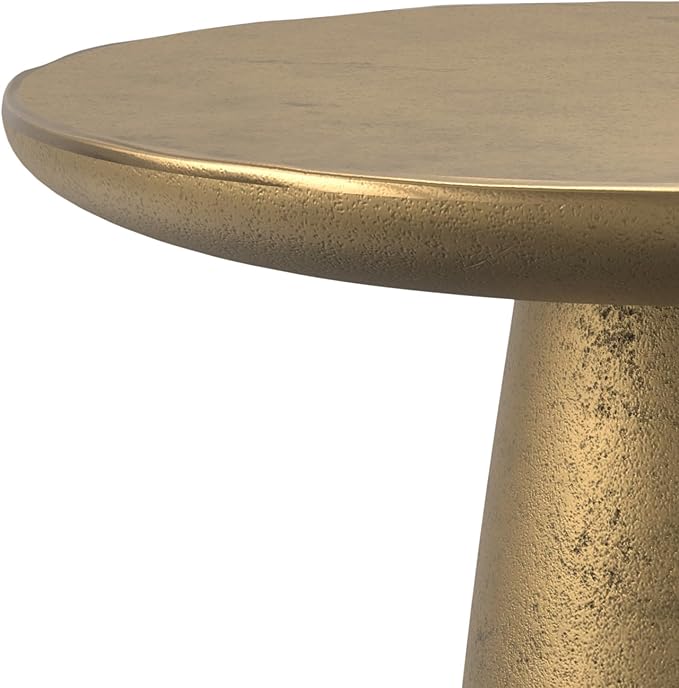 SIMPLIHOME Dominique Metal Table in Antique Brass, 18-inch Round, 19.75-inch - Image 7