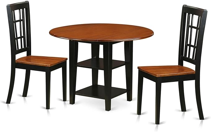 East West Furniture SUNI3-BCH-W 3 Piece Dinette Set by EastWestFurniture
