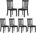 COLAMY Wooden Dining Chairs Set of 6, Spindle High Back Windsor Kitchen Side by COLAMYINC