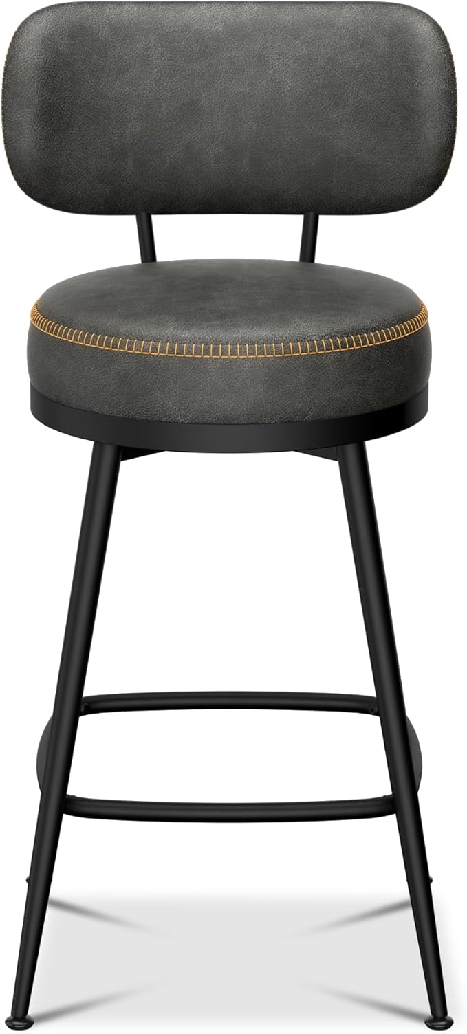 Counter Height Bar Stools, Faux Leather Kitchen Counter Stools - Image 9
