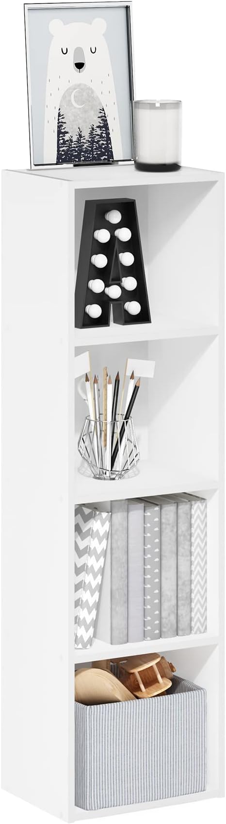 Furinno Luder Bookcase / Book / Storage, 4-Tier Cube by Furinno-FitsYourSpaceFitsYourBudget