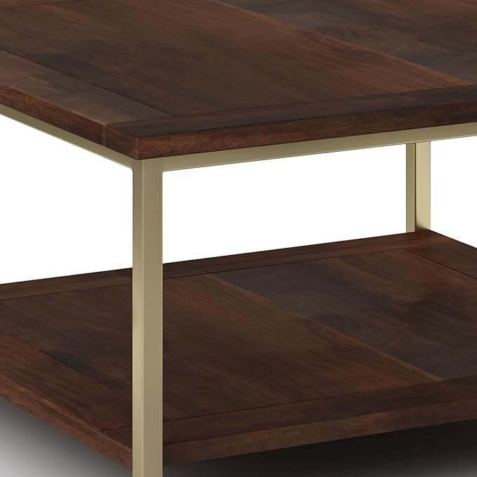 SIMPLIHOME Skyler SOLID MANGO WOOD and Metal 34 inch Wide Square Industrial - Image 5