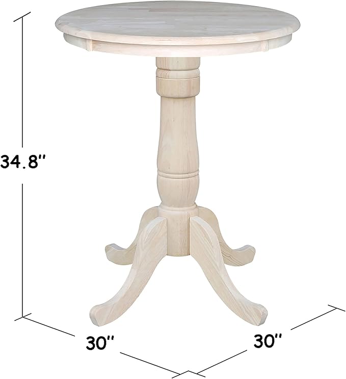 IC International Concepts 30" Round Top Pedestal Table, Counter Height-34.9" - Image 5