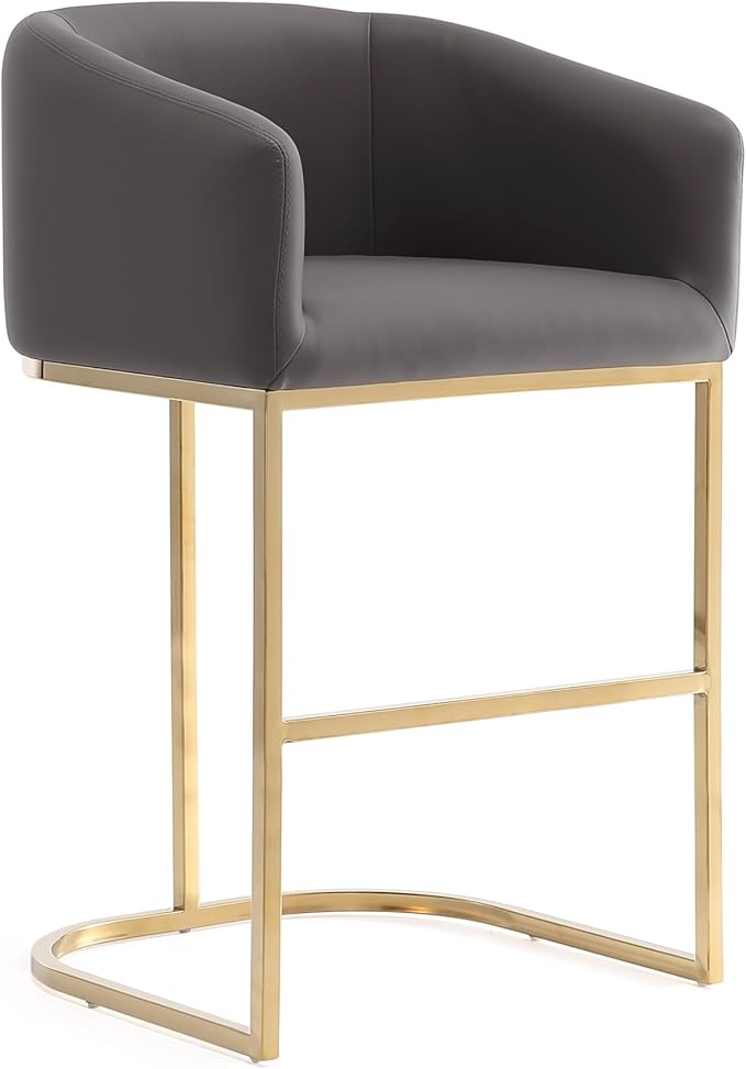 Manhattan Comfort Louvre 26 Inch Mid Century Modern Counter Height Bar Stools by ManhattanComfort