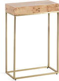 Kate and Laurel Karlsen Modern Wood and Metal Burlwood Narrow Side Table; 16 x by KateandLaurel