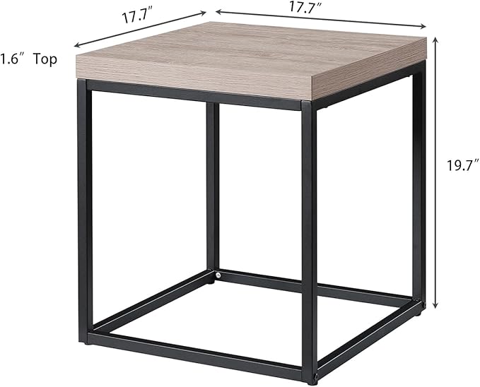 CENSI 18-Inch Grey Wash Accent End Table/Side Table - Image 2