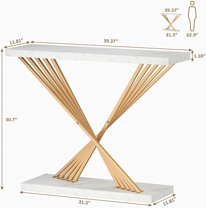 39.4 Inch Gold Console Table - Image 2