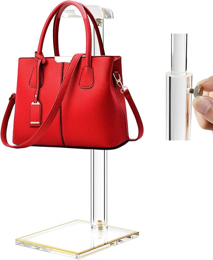 Purse Stands, Acrylic Purses Display Stand, 14“-24” Height Adjustable Handbag by SHUNKAIZS