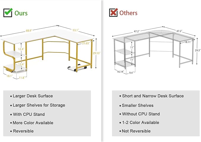 Teraves Reversible L Shaped Desk - Image 3