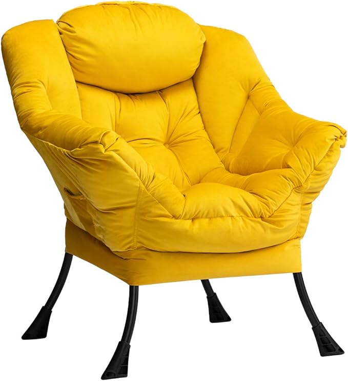 HollyHOME Modern Fabric Large Lazy Chair, Accent Oversized Comfy Reading Chair by HollyHOME