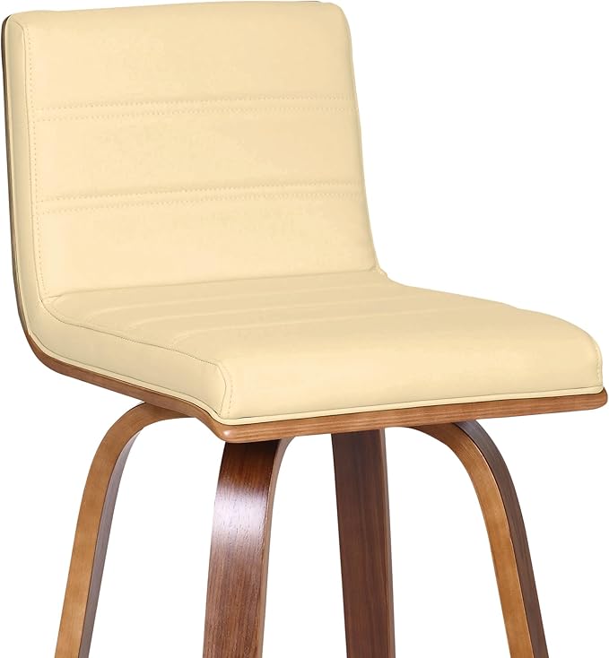 Armen Living Vienna 26" Swivel Counter Stool in Walnut Wood Finish - Image 8