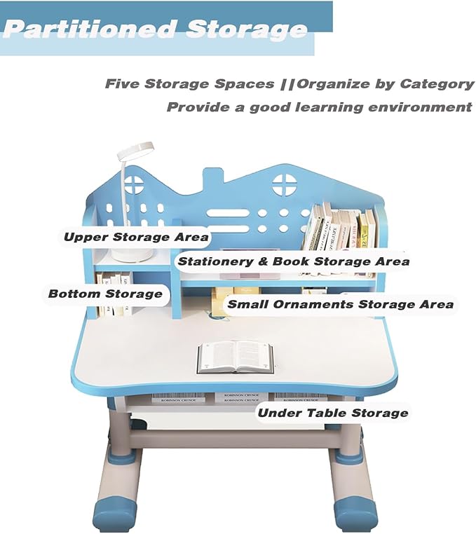 Kids' Table Chair Sets, Kids' Desks Chair, Children Study Desk Writing Table - Image 6