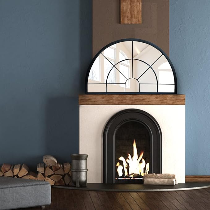 WAMIRRO Arched Window Pane Mirror Decor, Farmhouse Mantel Mirrors - Image 8