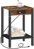 HOOBRO Side Table with Charging Station, End Table with USB Ports and Outlet by HOOBRO