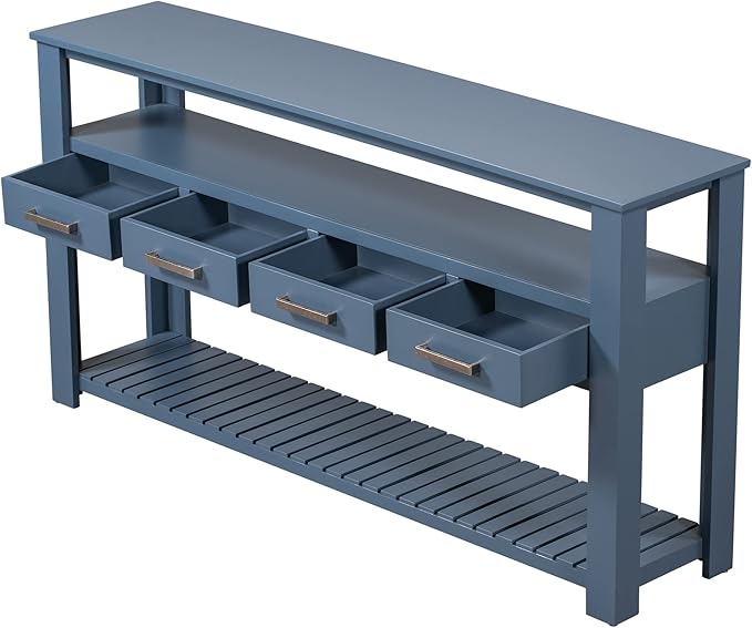 Ball & Cast 62.2“ Contemporary 4 Drawers Console Table, Long Entryway-Table - Image 11