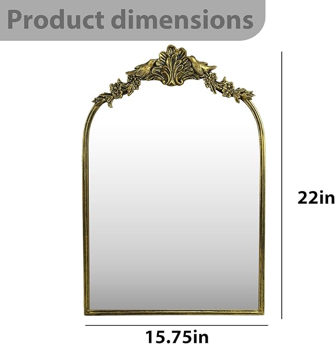 Retro Palace Style Mirror, Antique French Retro Arch Mirror, Suitable - Image 2