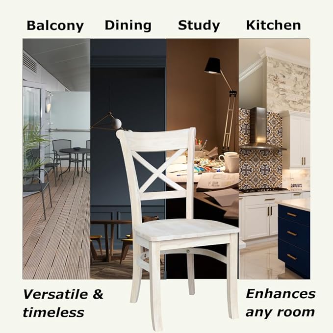 IC International Concepts Set of 2 35.8" H Charlotte X-Back Dining Solid - Image 6