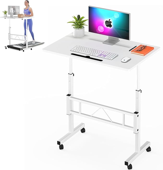 Klvied Small Standing Desk Adjustable Height, Mobile Table by Klvied