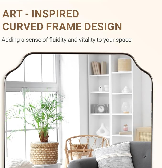 ANDY STAR Chrome Bathroom Mirror, 24x36 Inch Polished Chrome Rectangle Mirror - Image 7