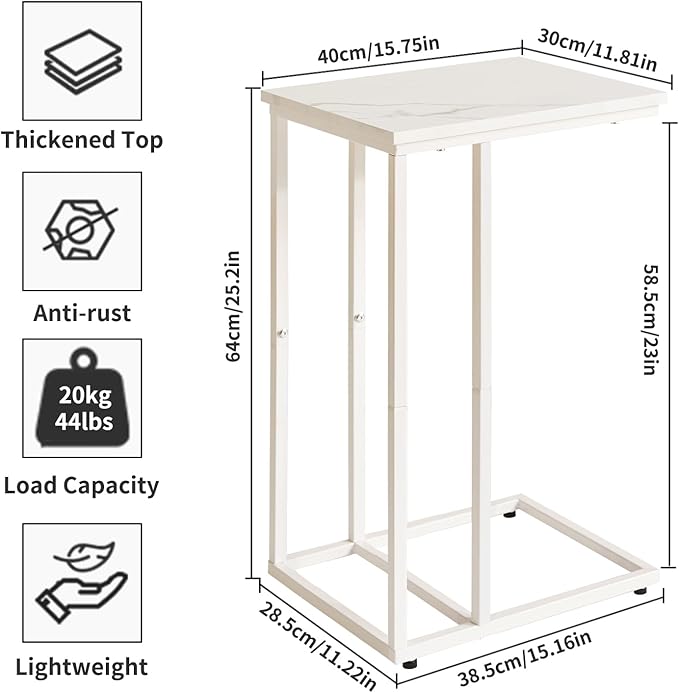 C Shaped End Table, Small Side Table - Image 3