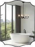 Black Bathroom Mirror, 24x32 Unique Irregular Mirror, Rectangle Mirror by Mirrorartmirror