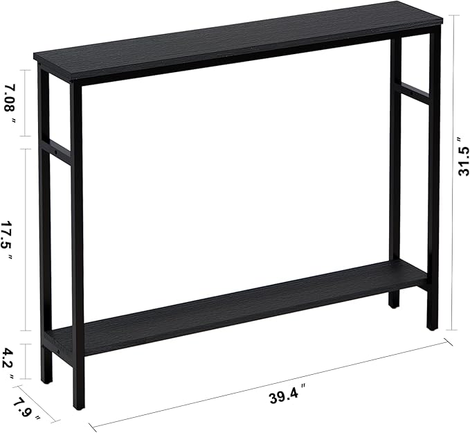 Narrow Console Table, 39.4” Sofa Table - Image 3