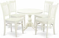 East West Furniture HBGR5-LWH-W 5 Piece Kitchen Table & Chairs Set Includes a by EastWestFurniture