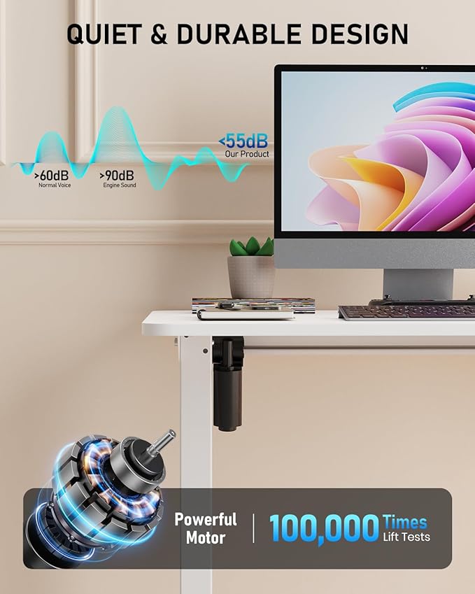 Standing Desk, Large Height Adjustable Electric Stand up Desk, 55 x 24 Inches - Image 4