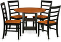 East West Furniture SUPF5-BCH-W 5 Piece Dining Set Includes a Round Dining Table by EastWestFurniture