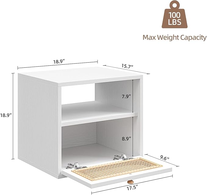 3-in-1 Modular TV Stand with Rattan Doors, DIY Media Console Boho Entertainment - Image 9