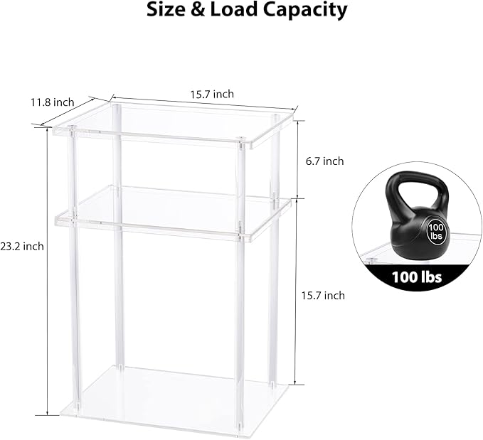 HMYHUM Clear Acrylic Side Table, 3-Tier End Table - Image 3
