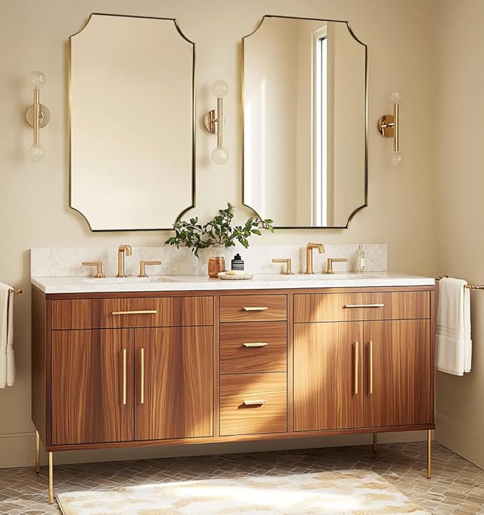 ANDY STAR Gold Vanity Mirror, 24x32 Inch Scalloped Mirror - Image 9