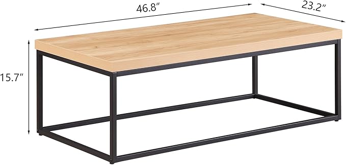 CENSI 47-Inch Natural Oak Accent Coffee Table/Center Table - Image 2