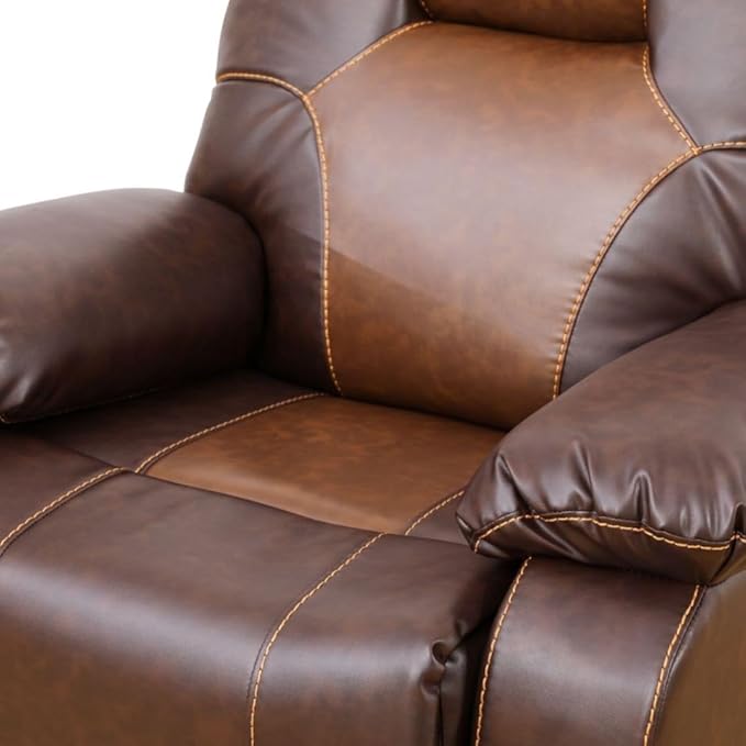 Manual Breathing Leather Reclining Sofa, Comfortable Wide Lazy Leather Couch - Image 6