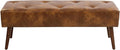Furniliving 44 Inch Tufted Leather Bench, Leather Footrest Stool Bedroom Bench by FurnilivingFurnitureforHome