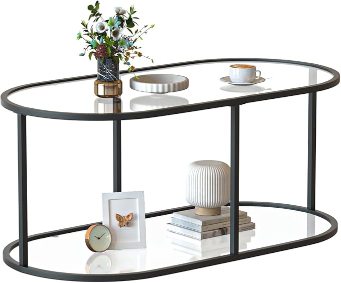 Coffee Table Black Glass Coffee Table - Image 9