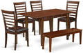 East West Furniture NOML6C-MAH-LC 6 Piece Dining Room Set Contains a Rectangle by EastWestFurniture