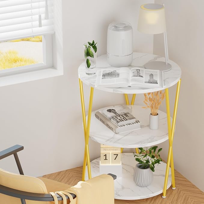 Big Side Table, 3-Tier Large Size Round End Table - Image 8
