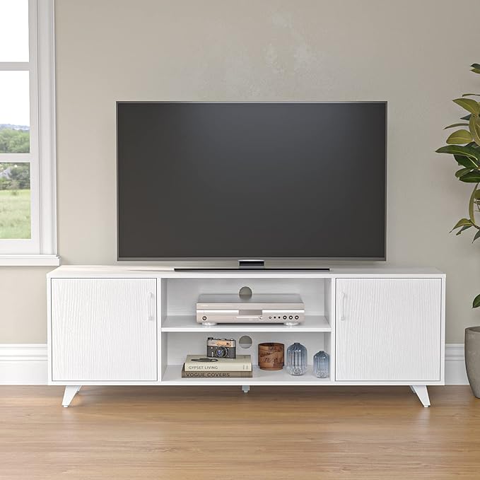 Panana TV Stand for TV up to 50 Inches, 2 Doors Entertainment Center - Image 3