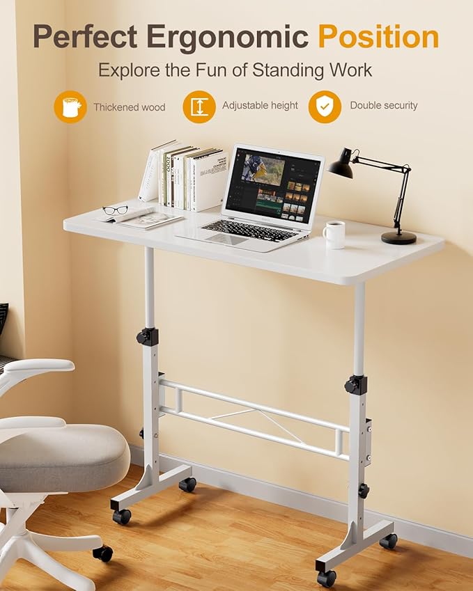 Small Standing Desk Adjustable Height, Mobile Stand Up Desk - Image 2