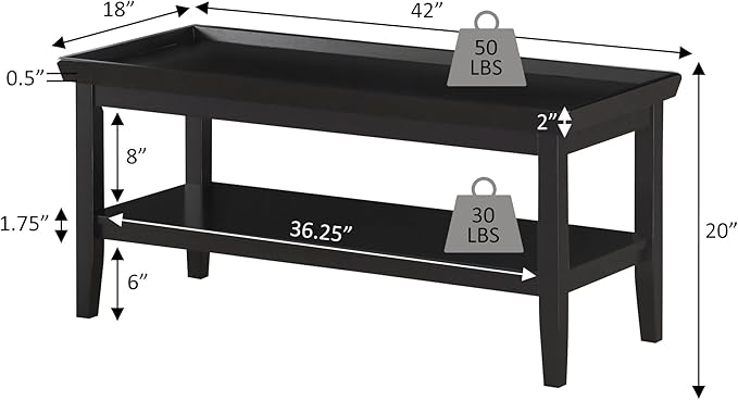 Convenience Concepts Ledgewood Coffee Table 42" - Image 7